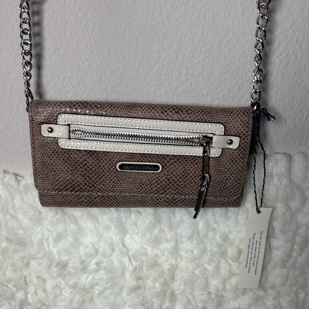 Dana Buchman Taupe Textured Crossbody Bag